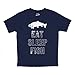 Youth Eat Sleep Fish T Shirt Funny Fishing Tee Cool Graphic Fun Crazy for Kids Funny Children's Apparel Cool Fishing Short Sleeve Novelty Tees for Kids Navy M