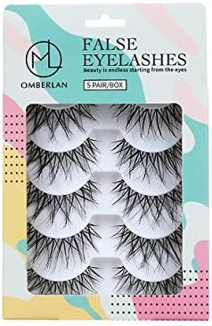 Omberlan Fake Eyelashes Flexible Eyelash - Multipack False Lashes Handmade Natural Cross Strip Lashes with Volume for Make up, Soft and Reusable for Women Girls