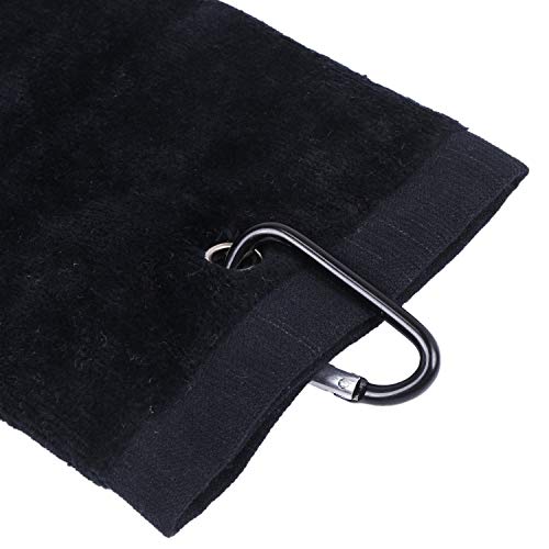 SNOWINSPRING-2-Pieces-Microfiber-Towel-Cleaning-Towel-with-Clip-for-Yoga-Camping-Gym-Black-24inch-x-16inch