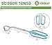 HINMAY Kitchen Scissor Tongs 11-Inch Heavy Duty Stainless Steel Scissor Cooking Tongs