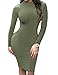 Allegrace Womens Sexy Back Mesh Cross Cut Stretch Bandage Party Evening Dresses Army Green M
