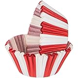 Carnival Circus Red White Striped Cupcake Liners Birthday Party Baking Cups 50 Ct.