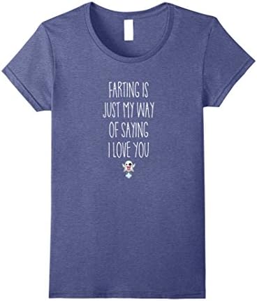 Womens Farting is My Way of Saying I Love You Emoji T shirt Medium Heather Blue