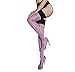 Rose Sakura 0908 Ultra Thin Sheer Thigh high Rib top Stockings (Grey Green Purple)