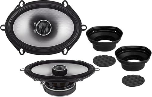 Alpine S2-S68 6x8” 460W 2-Way Coaxial Speakers + NVX XBAF68 Universal 6x8”/5x7” Silicone Speaker Baffles Bundle