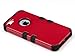 ULAK iPhone 5S Case, iPhone 5 SE Case, Anti Slip Shock Resistance Protective Cover with Hybrid High Soft Silicone + Hard PC Case for Apple iPhone 5/5S/SE (Red+Black)