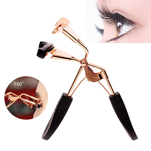Deuxblanc Eyelash Curler Non-slip Eyelash 180 degree curled Lashes With Refill Pad (rose gold)