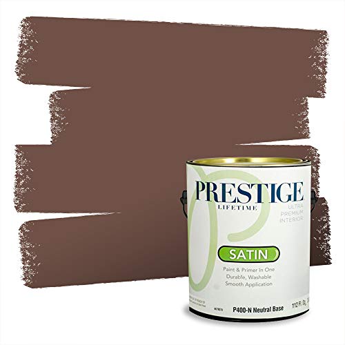 PRESTIGE Paints P400-N-2009-9VP Paint and Primer In One, 1 gallon, Western Brown