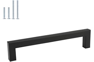 homdiy 30 Pack 6-1/4 Inch Black Cabinet Pulls Square Black Drawer Handles - Matte Black Kitchen Cabinet Hardware Bar Handles for Cabinets,Cupboard,Bathroom