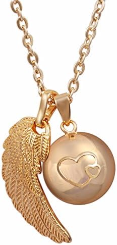 Eudora Harmony Bola Gold Heart to Heart Women Pendant Necklace Musical Chime 30 Inches Long
