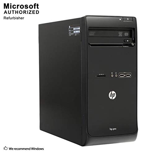 HP Pro 3500 Micro Tower Business Computer PC, Intel Core Quad i5 3470 up to 3.6 GHz, 4 GB DDR3, 500 GB, WiFi, BT, VGA, DVI, Windows 10 64 Bit-Multi-Language Supports English/Spanish/French(Renewed)