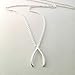 Dainty Silver Wishbone Necklace Premium Quality Wishbone Jewelry Necklace With Brilliant Finish, 3/4