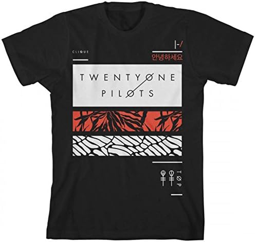 Hip Hop Honor Twenty One Pilots Rectangles T-Shirt (L, Black)