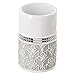 Creative Scents Mirror Damask Bathroom Cup - Electric Toothbrush and Toothpaste Holder for Bathroom, Gray & White Tooth Brush Holder Tumbler Cup for Toothbrushes, Toothpaste, Makeup Brushes or Rinsing