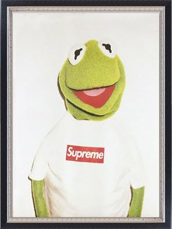 Amazon ポスター シュプリーム Kermit テリー リチャードソン 額装品 マッキアフレーム S ブラックシルバー アズポスター アートフレーム ポスター