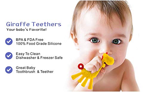 Baby Teething Toys BPA Free Soft Silicone Baby Fruit Teethers Toys with Pacifier Clip/Holder Non-Toxic, Soft, Durable and Freezer teether for Boys & Girls Infant and Toddler(JRBT-TDD)