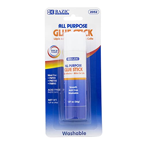 BAZIC Premium Jumbo Glue Stick 36g/1.27 Oz, Multi-Purpose Acid Free, Glue Sticks, for Photos Paper Kids Art Craft at School Home Office, 1-Pack