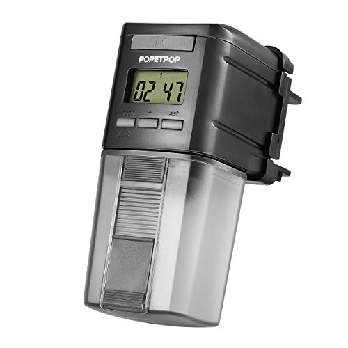 POPETPOP Automatic Fish Feeder Digital Auto Aquarium Timer Food Dispenser for Turtle Fish Tank Aquarium