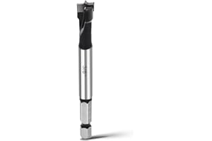 WOBLLMX 3/8" Forstner Drill Bit with 1/4" Quick Change Hex Shank,Tungsten Carbide Tipped - for Hard Wood,Soft Wood Woodworking Hinge Cutter Tool Kits for Veneered Plywood Plastic