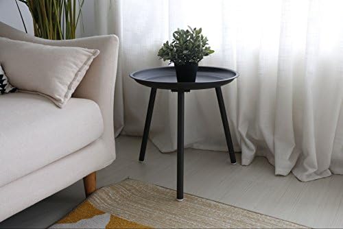 TEKEFT Coffee Desk Table Round Coffee Table Portable Bed Tray Angle ins Portable Home and Office Supplies Lap Desk Bed Tray (Black)