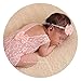ARLAYO Newborn Girl Photography Outfits Lace Bow Vest Bodysuits and Headband(Pink)