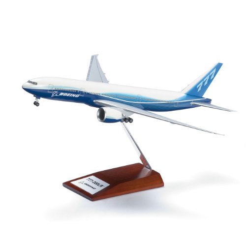 777-200lr snap-together model with wood base
