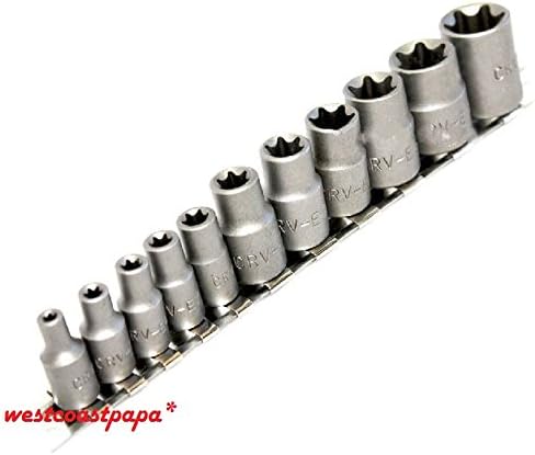 11PC FEMALE TORX BIT STAR SOCKET WRENCH DRIVER TOOL KIT