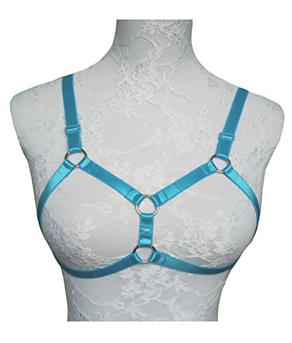 Jelinda womens elastic caged harness strappy bra 4 colo…