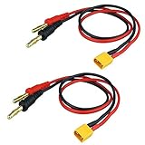 Yiqigou 2 PCS XT30 Plug Male Connector to 4mm 4.0mm