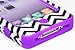 JUSTING@Black & White Chevron Pattern Hybrid Hard Shell Case for Iphone 4/4S with Free Screen Protector+Stylus Pen (purple)