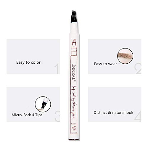 Eyebrow Tattoo Pen, 3PCS Microblading Eyebrow Pencil with a Micro-Fork Tip Applicator Long Lasting, Waterproof, Smudge Proof For Fuller Natural Looking Brows