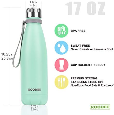 Stainless steel water bottle with a price tag of $9.33.