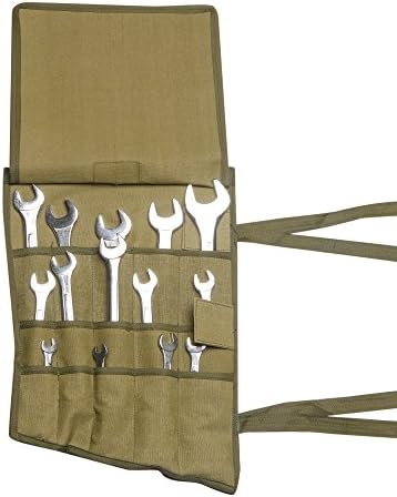 Eximius Ex 0504 Wrench/Tool Roll 15 Pockets of 100% Dyed and sand Washed Olive Drab 15 Oz Cotton Canvas