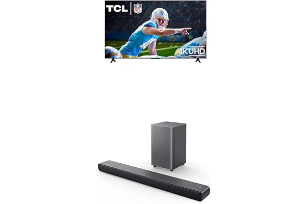 TCL 65-Inch Class S5 UHD 4K LED Smart TV with Fire TV (65S551F, 2024 Model) S55H S Class 2.1 Channel Sound Bar with Dolby Atmos