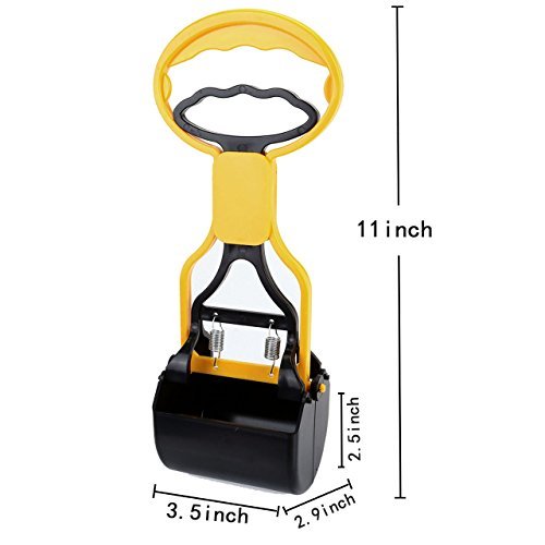 Mogoko Easy Patrol Jaw Dog Poop Scooper，great for cleaning your pet dog cat poop (S, Black + Yellow)