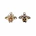 JulieWang 12pcs Enamel Bees Charms for Women Jewelry Necklace Making Pendants (Gold)