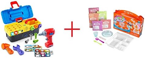 VTech Drill and Learn Toolbox Playset AND Yummy Nummies Make-a-Meal Fun Set - Candy Sushi Surprise Maker - Bundle