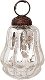 Luna Bazaar Small Mercury Glass Ornament (Melon Design, 2.25-Inch, Silver) - Vintage-Style Decoration