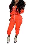 Bluewolfsea Women 2 Piece Outfits Tracksuit Jumpsuits Lightweight Windbreaker Pullover Jacket Crop Top Pants Set