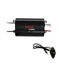 Pyle Auto Amplificador de 4 canales puente marino   200 W RMS 4 ohmios de rango completo estéreo con Bluetooth inalámbrico y potente altavoz Prime   Sistema de audio de alta transversalidad de audio de música HD multicanal PLMRMB4CB