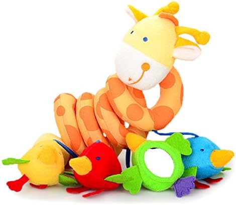 FYGOOD Spiral Activity Toy for Baby 0-1 Year Old Giraffe with Soft Mirror Extended Length: 60cm/23.6in