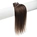 Emosa 7Pcs 70g 100% Real Full Head Remy Clip In Human Hair Extensions #4 Medium Brown Silky Soft