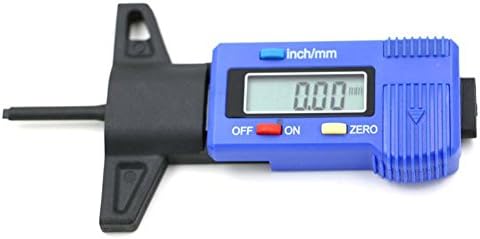 Your Supermarket Car Tire Tester Brake Shoe Pad Wear Digital Tyre Depth Gauge Tread Blue