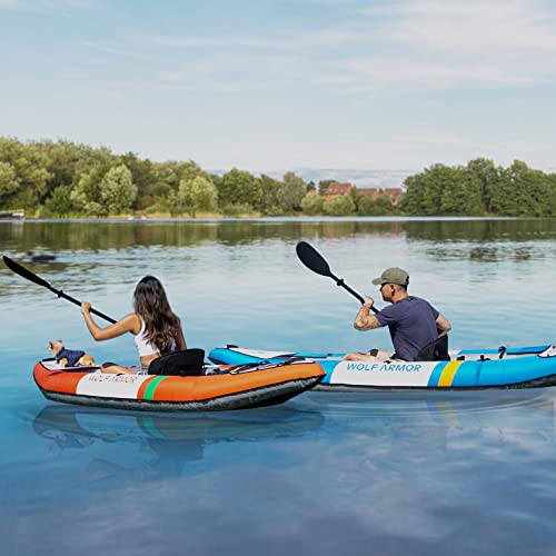 WOLF ARMOR Inflatable Recreational Touring Kayak with EVA Padded Seats