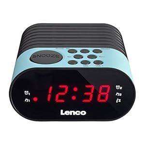 Lenco CR-07 Horlogeradio met led-display, 2 wektijden, dual alarm, slaaptimer, sluimerfunctie, in 3 kleuren