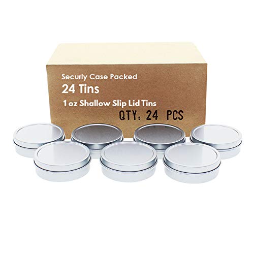 Mimi Pack 24 Pack Tins 1 oz Shallow Round Tins with Solid Slip Lids Empty Tin Containers Cosmetics Tins Party Favors Tins and Food Storage Containers (Silver) - Thumbnail 5