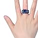 JunXin Two Pieces Black Gold Bridal Wedding Set Princess Cut Sapphire Blue Main Stone Size5-11