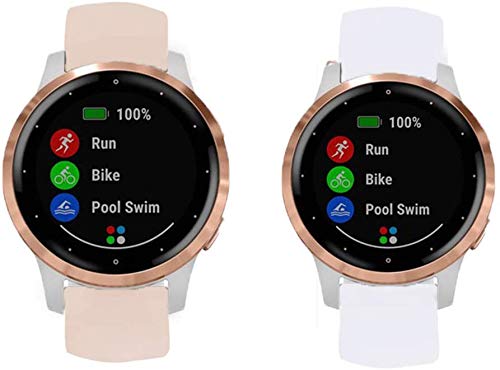 Compatible for Garmin vivoactive 4S Bands, LvBu Sport Silicone Replacement Strap Compatible for Garmin vívoactive 4S 40mm Smartwatch (2 Pack-b)