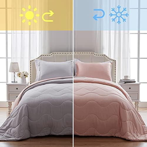 SunStyle Home Warm&Cooling Comforter Set All Season Down Alternative Bed Set Cooling Blanket