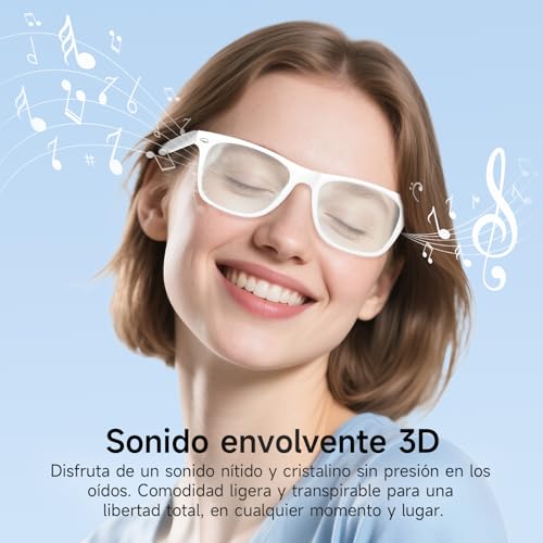 Gafas Inteligentes Sunvito con micrófono inalámbrico Bluetooth para música y Llamadas | Controles táctiles, Unisex | Protección UV